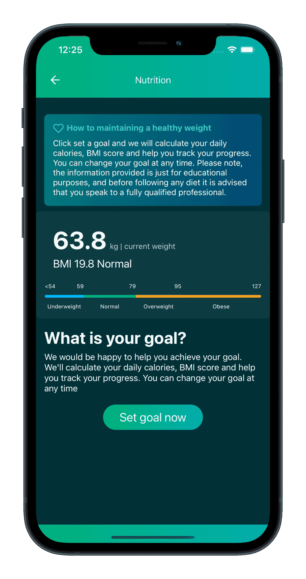 Nutrition tracking app
